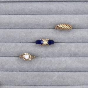 Vintage Avon Ring Bundle Size 7 ~ Avon Gold-tone Rings 7